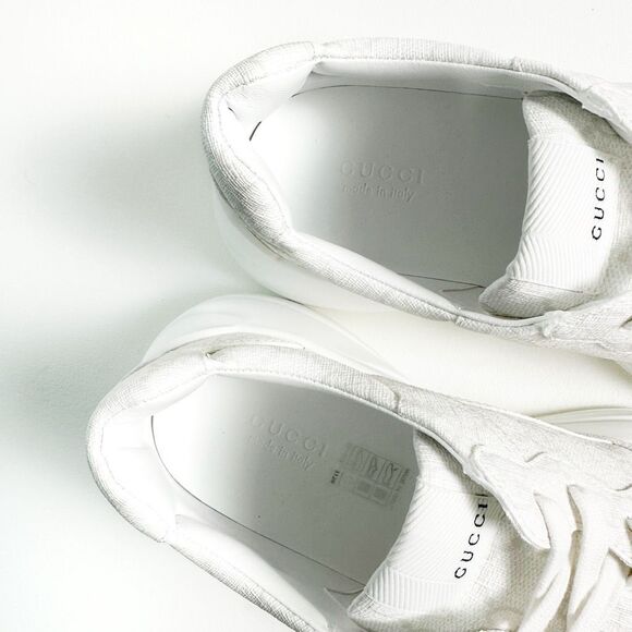 Brand New GUCCI Rhyton White GG Supreme Sneakers Size 40 Tessuto Chunky Low Top - Picture 7 of 14